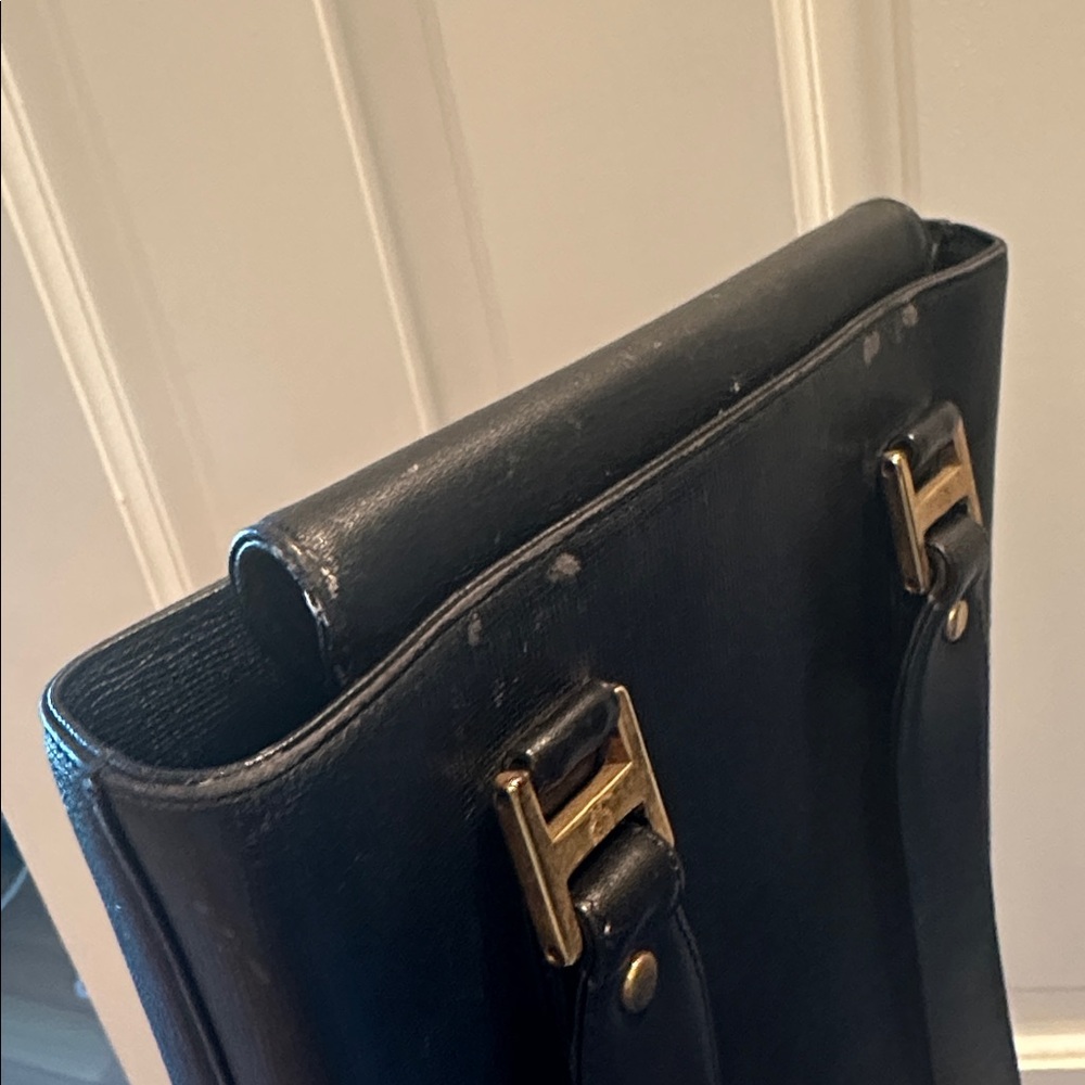 MCM Mini Saffiano leather Black Tote with Gold Accents (COA) included - Picture 7 of 9